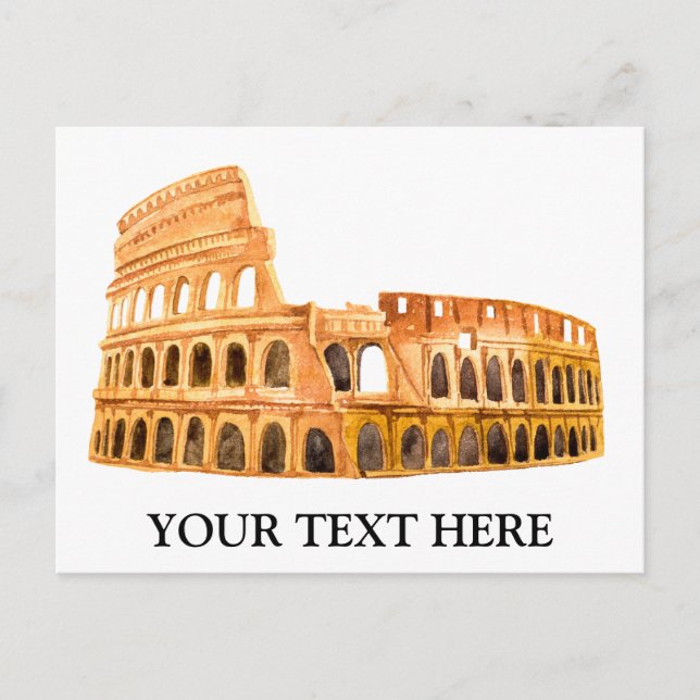 The Coliseum Rome, Italy Personalised Design Postcard (Front)