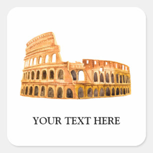The Coliseum Rome, Italy Personalised Design Square Sticker