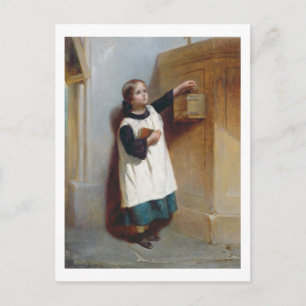 The Collection Box (oil on panel) Postcard