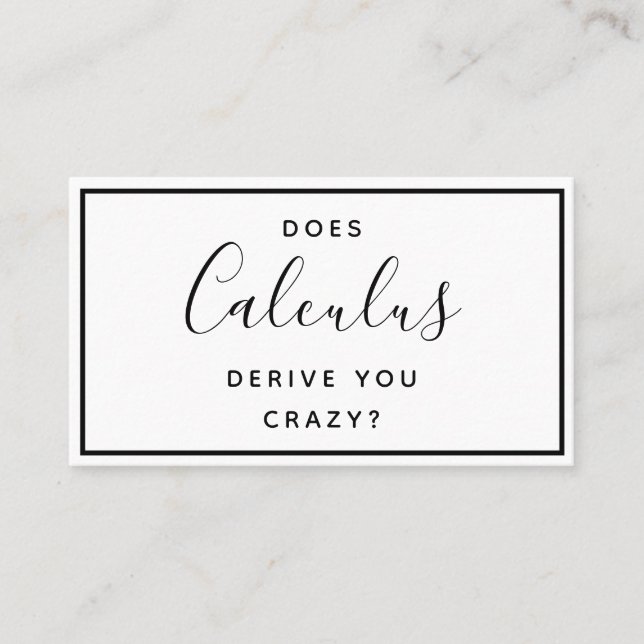 The College Math Tutor - Funny Business Card (Front)