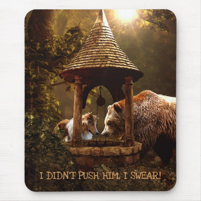 The Collie, the Boy, and the Well - Funny Mouse Mat (Front)