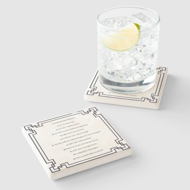 The Cologne Basic Law - Cologne Art Nouveau Stone Coaster (Side)