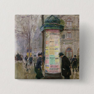 The Colonne Morris, c.1885 15 Cm Square Badge