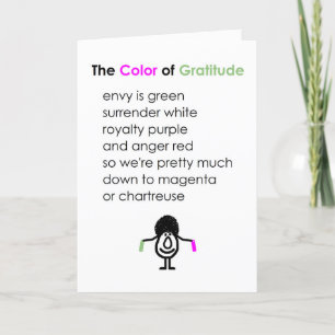 The Color of Gratitude, A Funny Thank You Poem Card