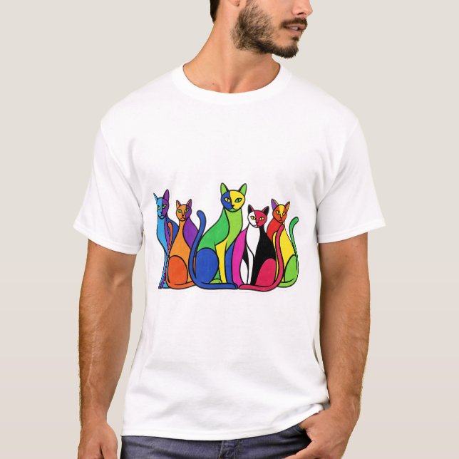 The Colorful Cat Party T-Shirt (Front)