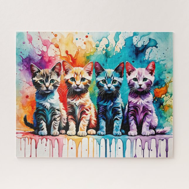 The Colorful Quartet: Paws and Paint! Jigsaw Puzzle (Horizontal)