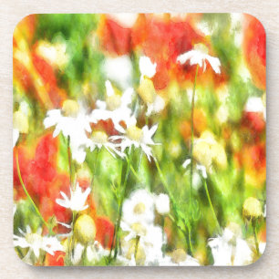 The Colors Of Spring On A Sunny Day Watercolor Coaster