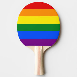 The colors of the rainbow ping pong paddle