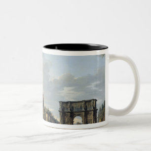 The Colosseum and the Arch of Constantine Two-Tone Coffee Mug