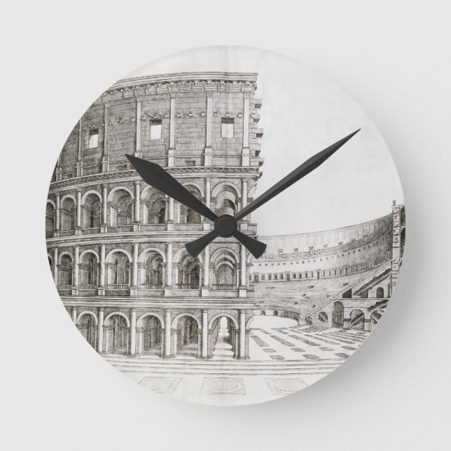 The Colosseum, built in AD 80 (engraving) Round Clock (Front)
