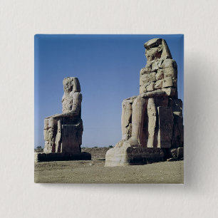 The Colossi of Memnon, statues of Amenhotep 15 Cm Square Badge