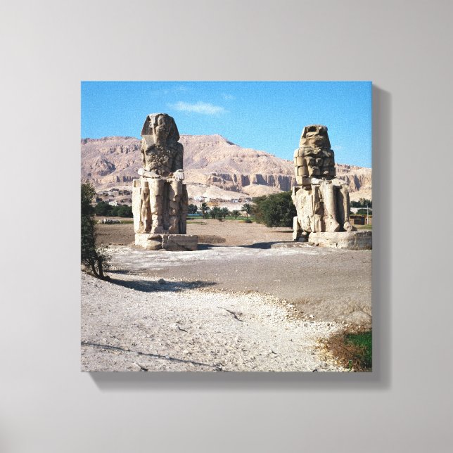 The Colossi of Memnon, statues of Amenhotep Canvas Print (Front)