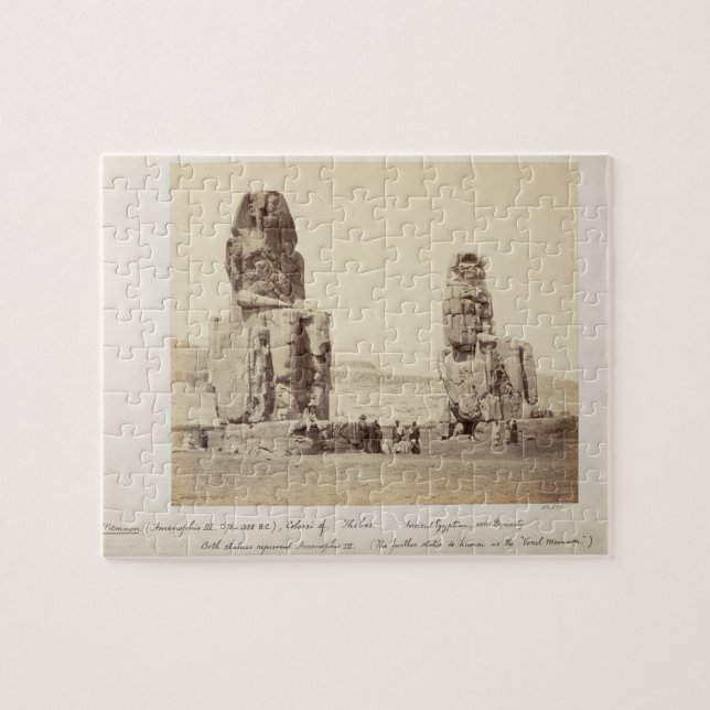 The Colossi of Memnon, statues of Amenhotep III, X Jigsaw Puzzle (Horizontal)