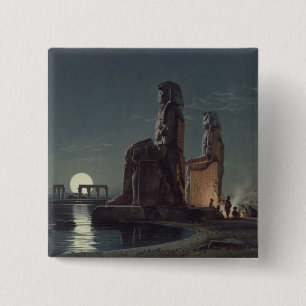 The Colossi of Memnon, Thebes, one of 24 illustrat 15 Cm Square Badge