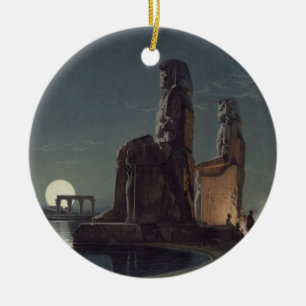 The Colossi of Memnon, Thebes, one of 24 illustrat Ceramic Tree Decoration