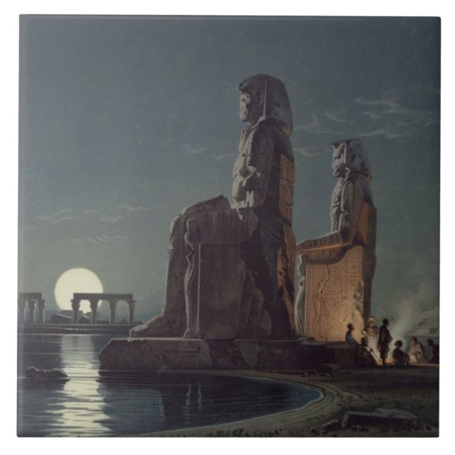 The Colossi of Memnon, Thebes, one of 24 illustrat Tile (Front)