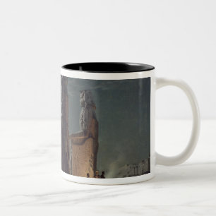 The Colossi of Memnon, Thebes, one of 24 illustrat Two-Tone Coffee Mug