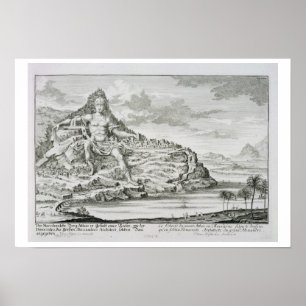 The Colossus of Mount Athos, Macedonia, a design b Poster