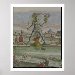 The Colossus of Rhodes, detail of the statue strad Poster