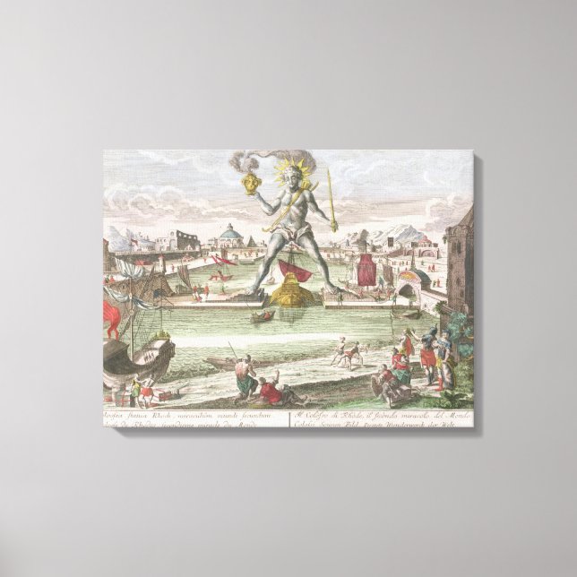 The Colossus of Rhodes, second Wonder of the World Canvas Print (Front)