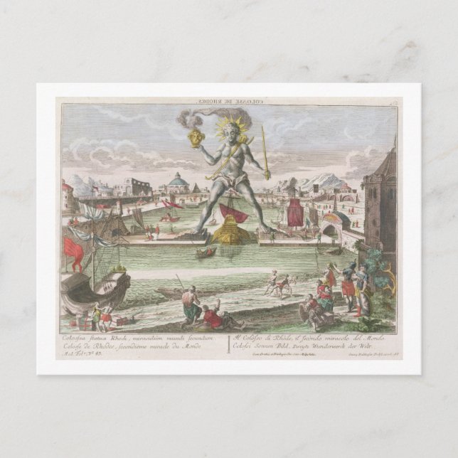 The Colossus of Rhodes, second Wonder of the World Postcard (Front)