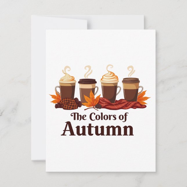 The colour of autumn Pumpkin Spice Coffee Fall  Invitation (Front)