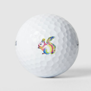 The Colourful Hungry Squirrel Golf Balls
