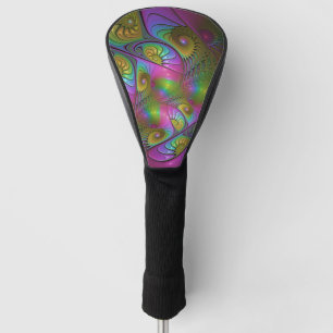 The Colourful Luminous Modern Abstract Fractal Art Golf Head Cover