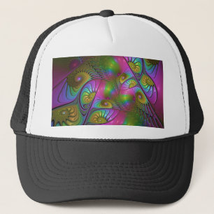 The Colourful Luminous Modern Abstract Fractal Art Trucker Hat
