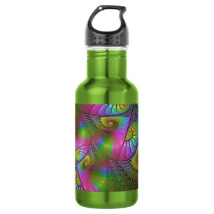The Colourful Luminous Trippy Abstract Fractal Art 532 Ml Water Bottle