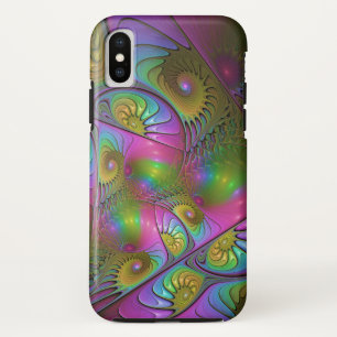 The Colourful Luminous Trippy Abstract Fractal Art iPhone XS Case