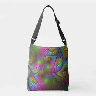 The Colourful Luminous Trippy Abstract Fractal Art Crossbody Bag