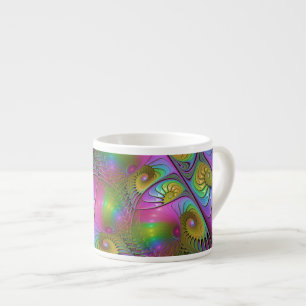 The Colourful Luminous Trippy Abstract Fractal Art Espresso Cup
