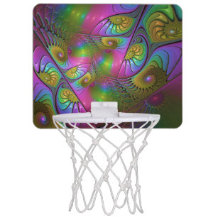The Colourful Luminous Trippy Abstract Fractal Art Mini Basketball Hoop