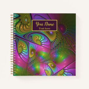 The Colourful Luminous Trippy Abstract Fractal Nam Notebook