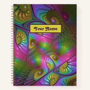 The Colourful Luminous Trippy Abstract Fractal Nam Notebook