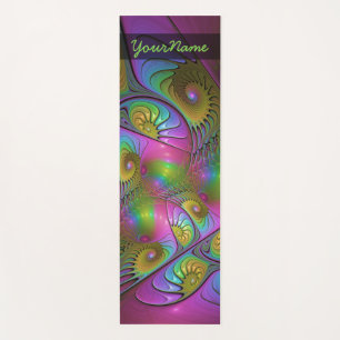The Colourful Luminous Trippy Abstract Fractal Nam Yoga Mat