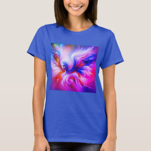 The Colourful Stormy Angel on Front of a Blue SS T-Shirt