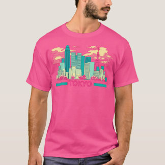 The Colourful Tokyo Skyscrapers And The Cherry Blo T-Shirt