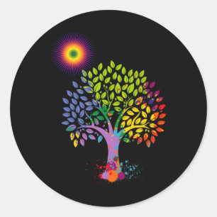 The Colourful Tree Giving Life To Earth Stop Globa Classic Round Sticker