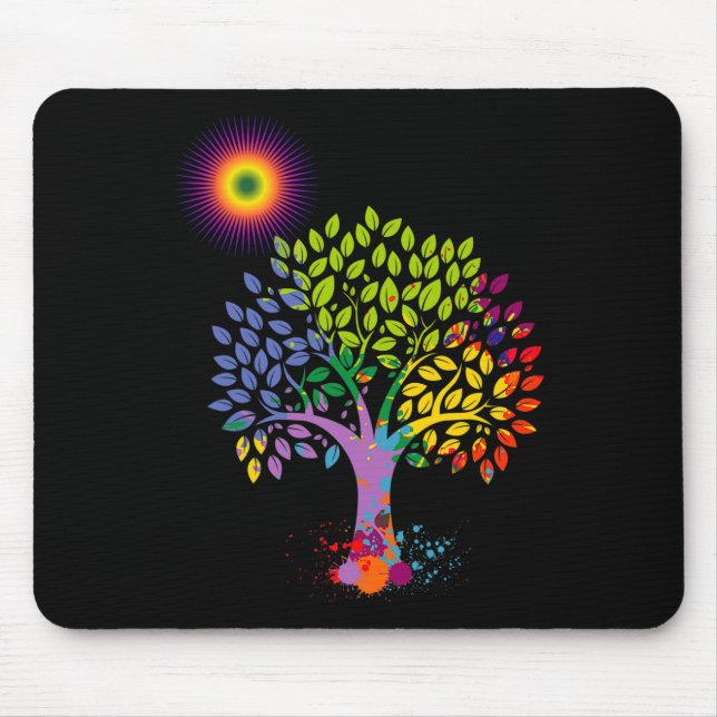 The Colourful Tree Giving Life To Earth Stop Globa Mouse Mat (Front)