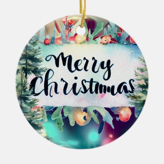 The Colours of Christmas Ceramic Tree Decoration (Front)