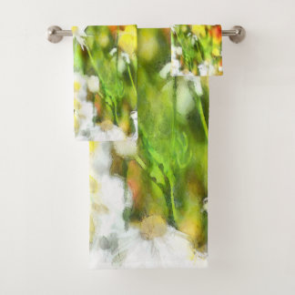 The Colours Of Spring On A Sunny Day Watercolor Bath Towel Set