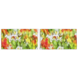 The Colours Of Spring On A Sunny Day Watercolor Pillowcase