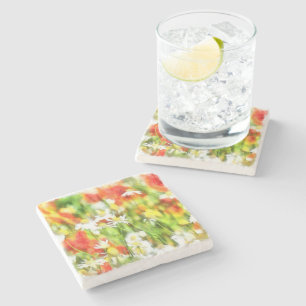 The Colours Of Spring On A Sunny Day Watercolor Stone Coaster