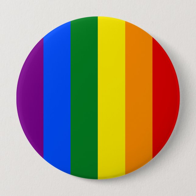 The colours of the rainbow 10 cm round badge (Front)
