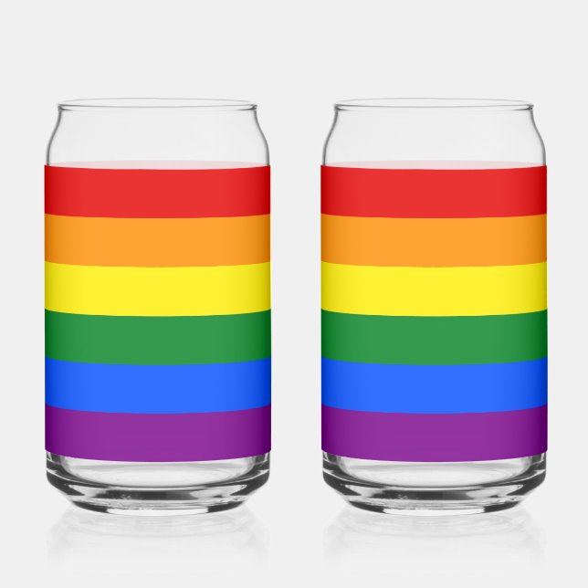 The colours of the rainbow can glass (Front)