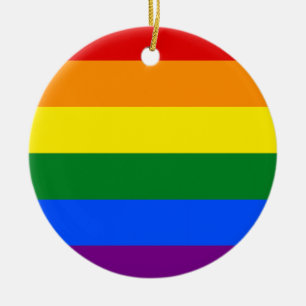 The colours of the rainbow ceramic tree decoration