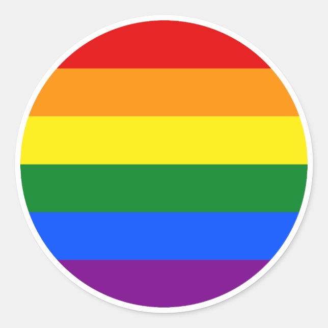 The colours of the rainbow classic round sticker (Front)