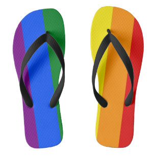 The colours of the rainbow flip flops